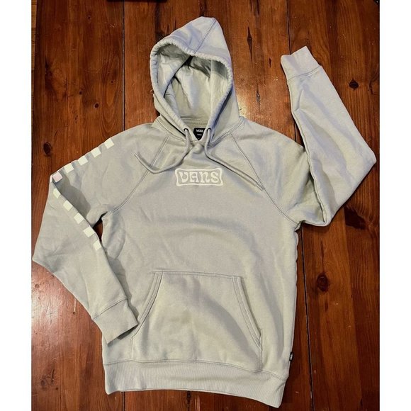 Vans Versa pale green logo hoodie unisex size Small front pocket - Picture 1 of 9